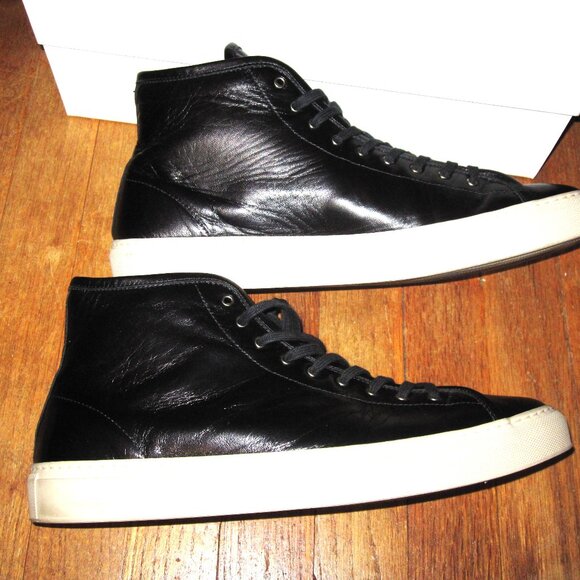 Gustin Black Leather High Top Sneakers - Picture 5 of 9